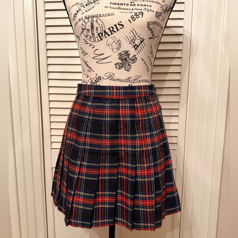 Urban Outfitters Red and Black Plaid Mini Skirt